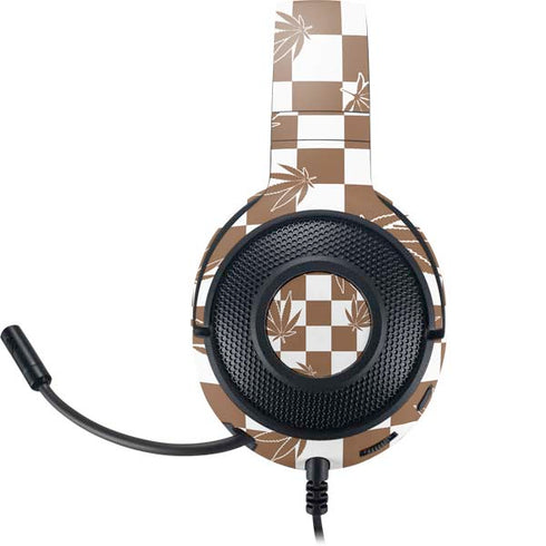 Marijuana Brown Checkered Razer Kraken X Skin